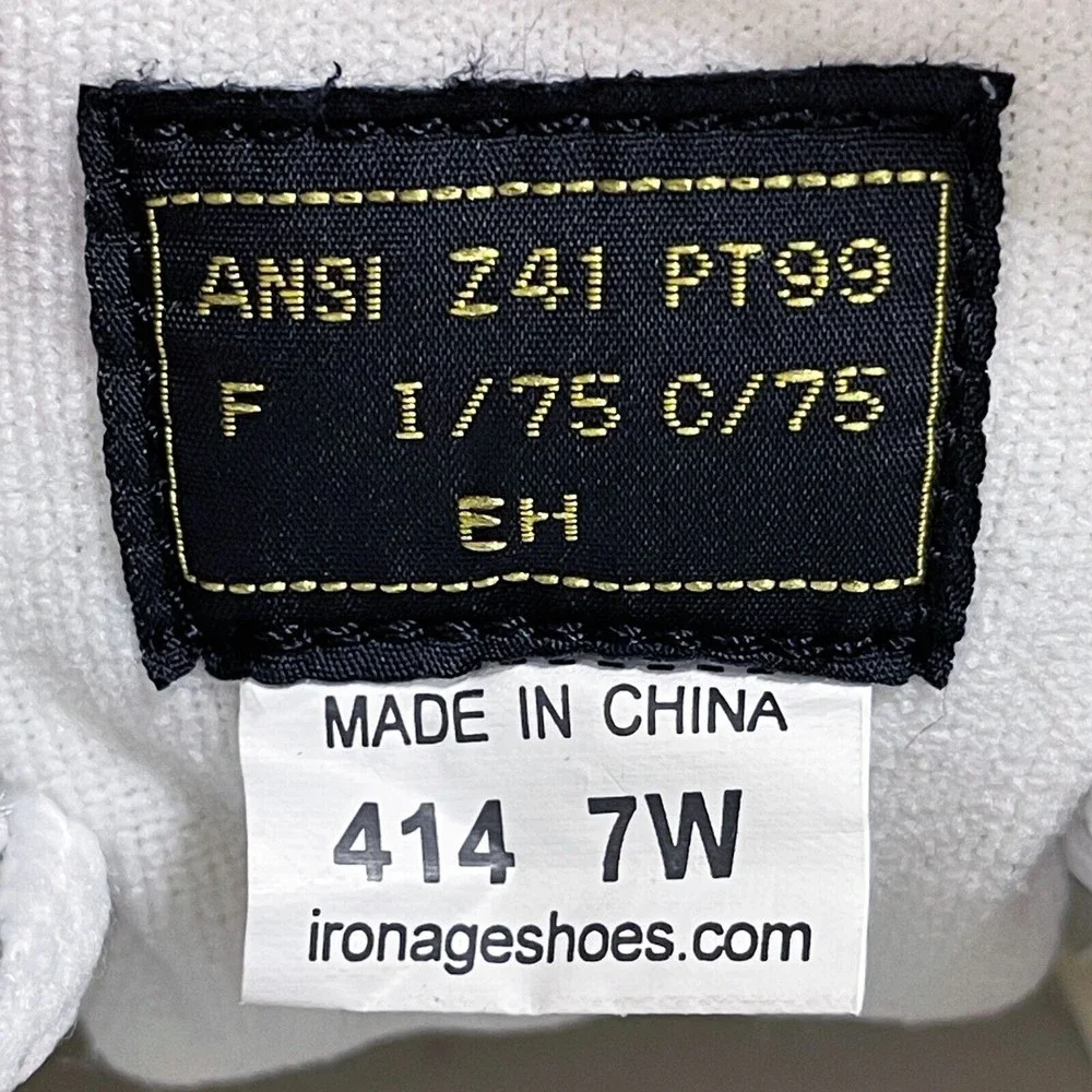 Iron Age Work Safety Shoes Sneakers Mens Size‎ 7 Wide White Leather Steel Toe